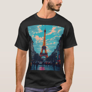 T-shirt Pop Art Paris - Vibrant Retro Cityscape