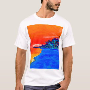 T-shirt Pop Art Plage Exotique Palmiers
