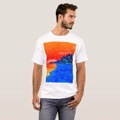 T-shirt Pop Art Plage Exotique Palmiers (Devant entier)