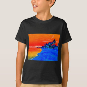 T-shirt Pop Art Plage Exotique Palmiers