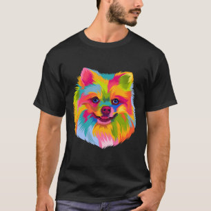 T-shirt Pop Art Pomeranian Cute Doggie Hommes Femmes Paw D
