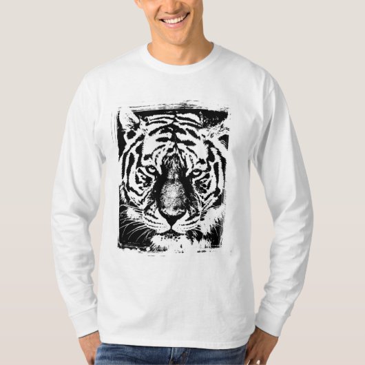 T-shirt Pop Art Tiger Head Élégant Modèle moderne (Devant)