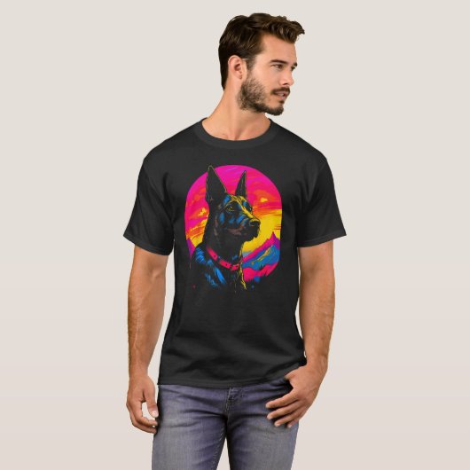 T-shirt Pop Belgian Malinois Chien (Devant entier)