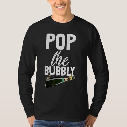 T-shirt Pop Bubble Champagne Boire Party Buddy Tee Wom (Devant)