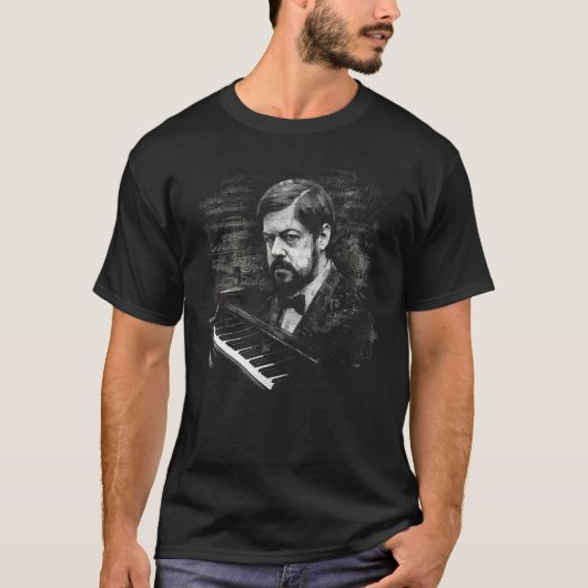 T-shirt Pop Claude Debussy Music Piano (Devant)
