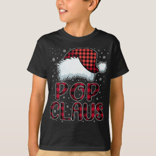 T-shirt Pop Claus Joyeux Buffalo Noël Plaid Red Père Noël