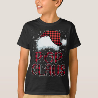 T-shirt Pop Claus Joyeux Buffalo Noël Plaid Red Père Noël