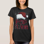 T-shirt Pop Claus Joyeux Buffalo Noël Plaid Red Père Noël (Devant)