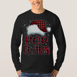 T-shirt Pop Claus Joyeux Buffalo Noël Plaid Red Père Noël