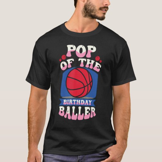 T-shirt Pop De L'Anniversaire Baller Basketball Thème Anni (Devant)