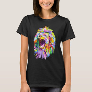 T-shirt Pop De Tête De Lion Coloré Pour Lions