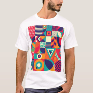 T-shirt Pop formes géométriques abstraites, motif transpar