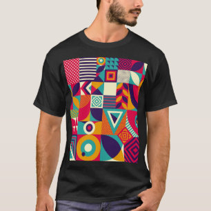 T-shirt Pop formes géométriques abstraites, motif transpar