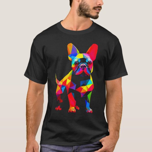 T-shirt Pop French Bull Dog Cubism (Devant)