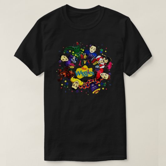 T-shirt Pop Go The Wiggles Live ! Carto, les amis de Wiggl (Design devant)