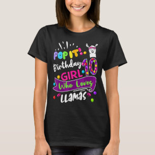 T-shirt Pop It 10e anniversaire fille 10 ans Alpaca Llam