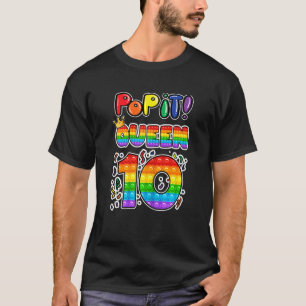 T-shirt Pop It 10th Birthday Queen 10 Years Girl Fidge