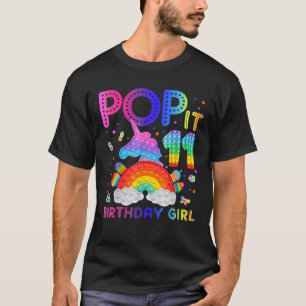 T-shirt Pop It 11 Birthday Girl For 11Yr Old Girl Fidgets
