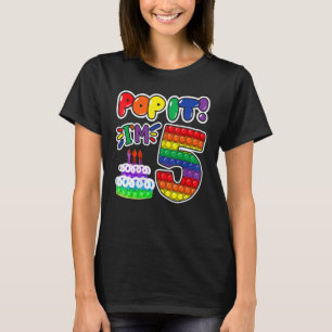 T-shirt Pop It 5th Birthday Girls Boys 5 Years Old Fidget