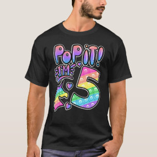 T-shirt Pop It 5th Birthday Girls Boys 5 Years Old Fidget