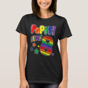 T-shirt Pop It 8th Birthday Girls Boys 8 Years Old Fidget
