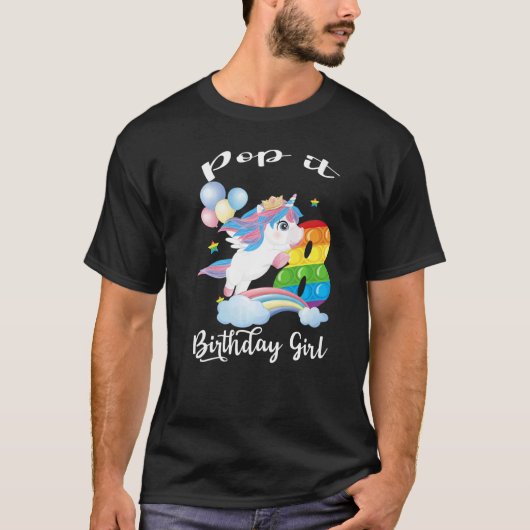 T-shirt Pop It 8th Years Birthday Girl Fidget Toy Pour Uni (Devant)