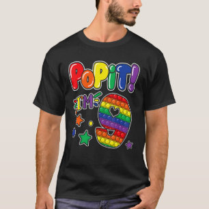 T-shirt Pop It 9th Birthday Girls Boys 9 Years Old Fidget