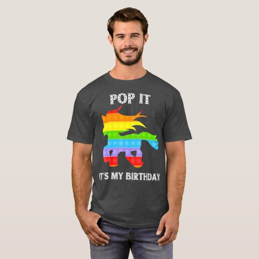 T-shirt pop it c'est mon anniversaire Fidget Toy pop it un (Devant entier)