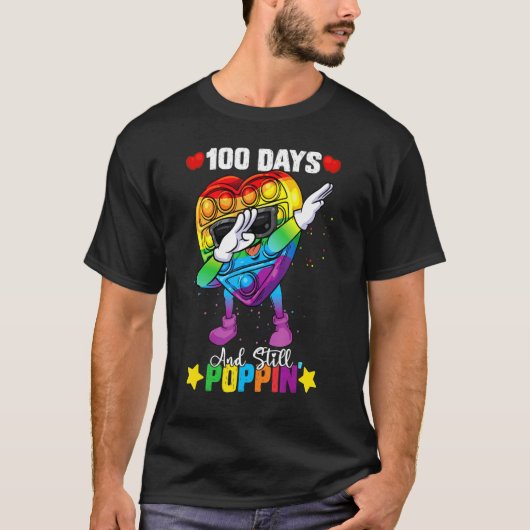 T-shirt Pop It Dabbing Fidget Toy 100e Jour De Fille D'Éco (Devant)