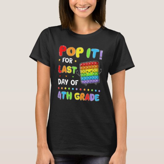 T-shirt Pop It Fidget Pour Dernier Jour De L'École 4E Anné (Devant)