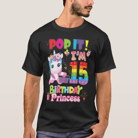 T-shirt Pop It I M 15 Ans 15e Anniversaire Jouet Fidget K (Devant)