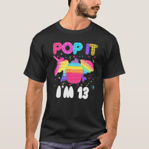 T-shirt Pop It I'm 13 Anniversaire Pop It Colorful Unicorn