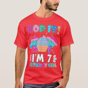 T-shirt Pop it I'm 7 Anniversaire Fille Pop Fidget Toys Gr