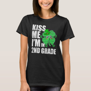 T-shirt Pop It Kiss Me I'm In 2nd Grade St Patrick Day Sha