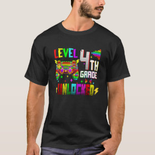 T-shirt Pop It Level 4th Grade Jeux vidéo déverrouillés Re