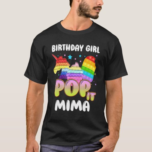 T-shirt Pop It Mima De L'Anniversaire Fille Unicorne Crème (Devant)