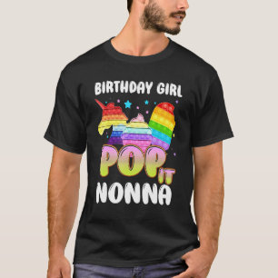 T-shirt Pop It Nonna De L'Anniversaire Fille Unicorne Ice