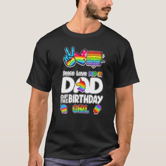 T-shirt Pop It Papa Du Jeu D'Anniversaire Jeu De Fille Jou (Devant)