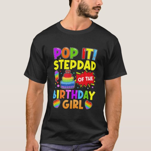 T-shirt Pop It Stepdad De L'Anniversaire Fille Fidget Enfa (Devant)