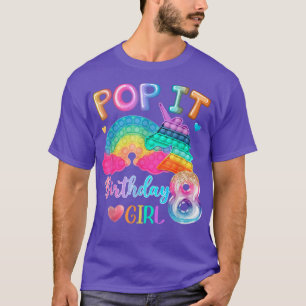 T-shirt Pop It Unicorn 8th Birthday Girl 8 Year old Birthd