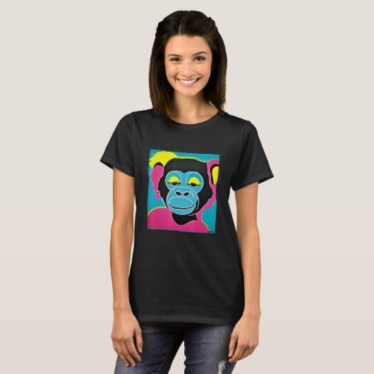 T-shirt Pop Monkey Fun Mignonne Trendy Pour Hommes Femmes (Devant entier)