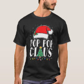 T-shirt Pop Pop Claus Père Noël Funny Matching Famille Chr (Devant)