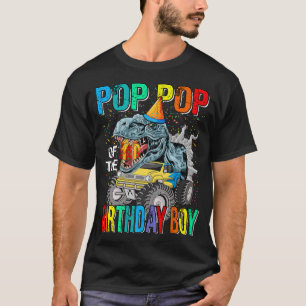 T-shirt Pop Pop du camion monstre dinosaure du garçon d'an
