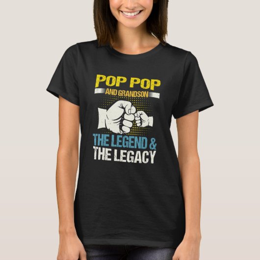 T-shirt Pop Pop Grandson the Legend Matching Fa (Devant)