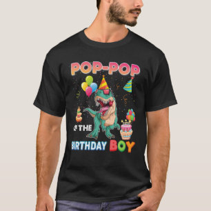 T-shirt Pop pop Of The Birthday Boy Dinosaur Cake Matching