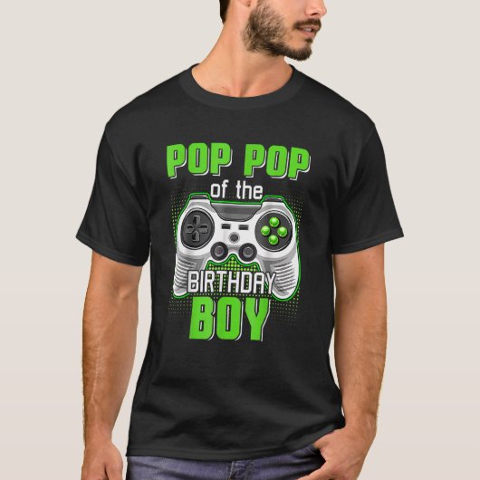 T-shirt Pop Pop Of The Birthday Boy Video Jeu B Day Top G (Devant)