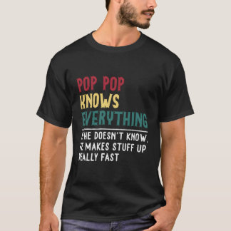 T-shirt Pop Pop Savoir Tout Fête des pères Pour Grand-Père