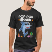 T-shirt Pop Pop Shark grand-mère grand-père cadeau d'anniv (Devant)