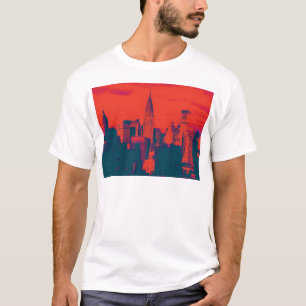 T-shirt Pop Style Rouge Retro Art New York City
