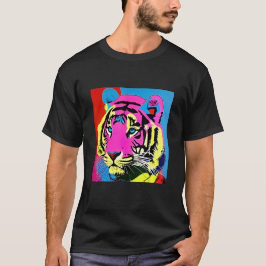 T-shirt Pop Tiger Fun Mignonne Trendy Pour Hommes Femmes & (Devant)